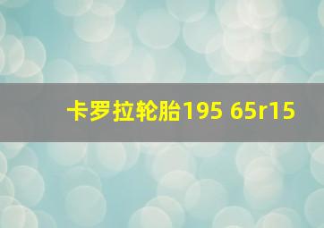 卡罗拉轮胎195 65r15